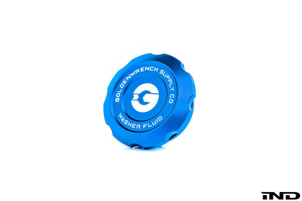 Goldenwrench Blackline Performance BMW M Car E9X / F95 / Mini Washer Fluid Cap - Motorsport Blue