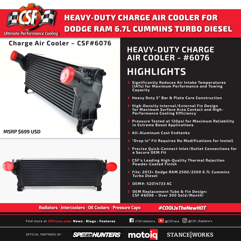 CSF 13-17 Dodge Ram 6.7L Cummins Turbo Diesel