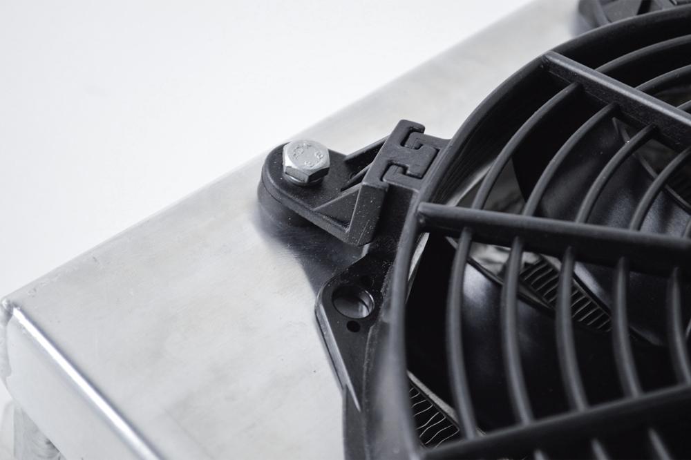 CSF 13.8L x 10H Dual Fluid BAR&PLATE HD OIL COOLER w/ 9' SPAL FAN (1/3 and 2/3 partition)