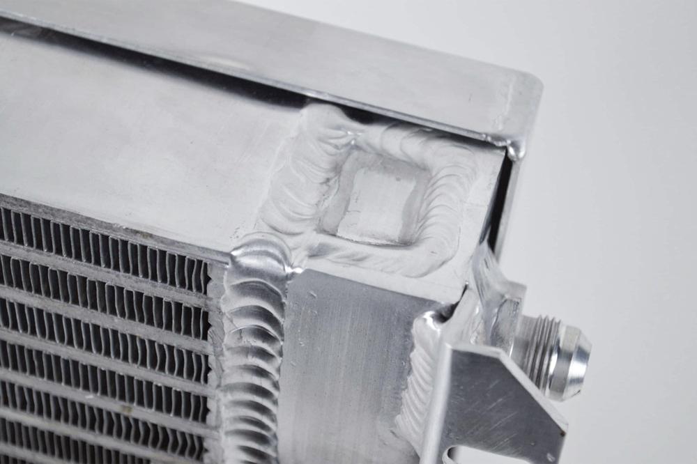 CSF 13.8L x 10H Dual Fluid BAR&PLATE HD OIL COOLER w/ 9' SPAL FAN (1/3 and 2/3 partition)