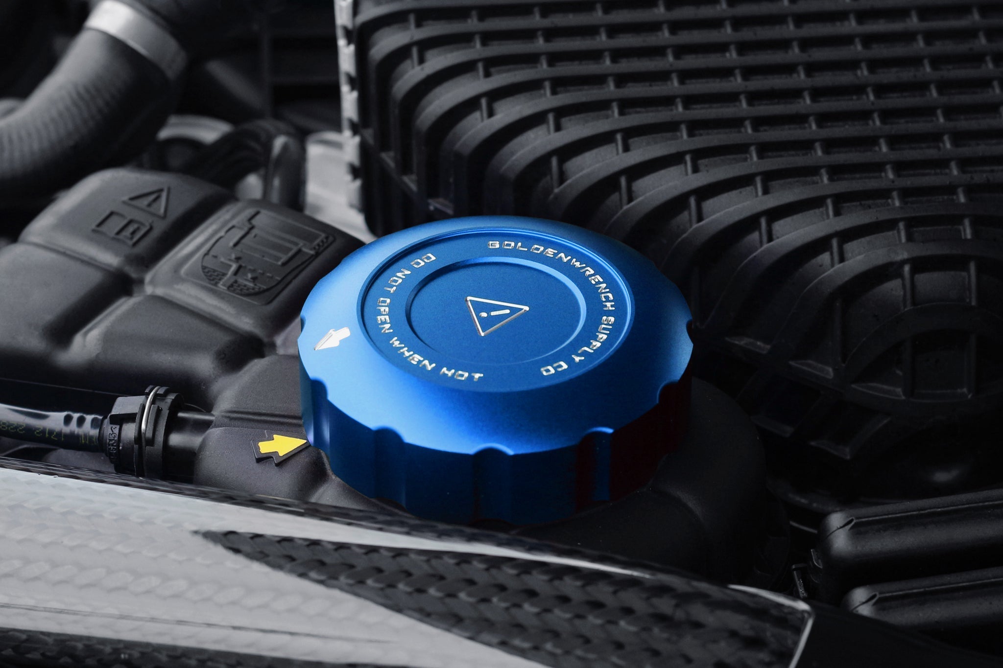 Goldenwrench Blackline Performance BMW M Car Series Coolant Expansion Tank Cap Cover - Motorsport Blue