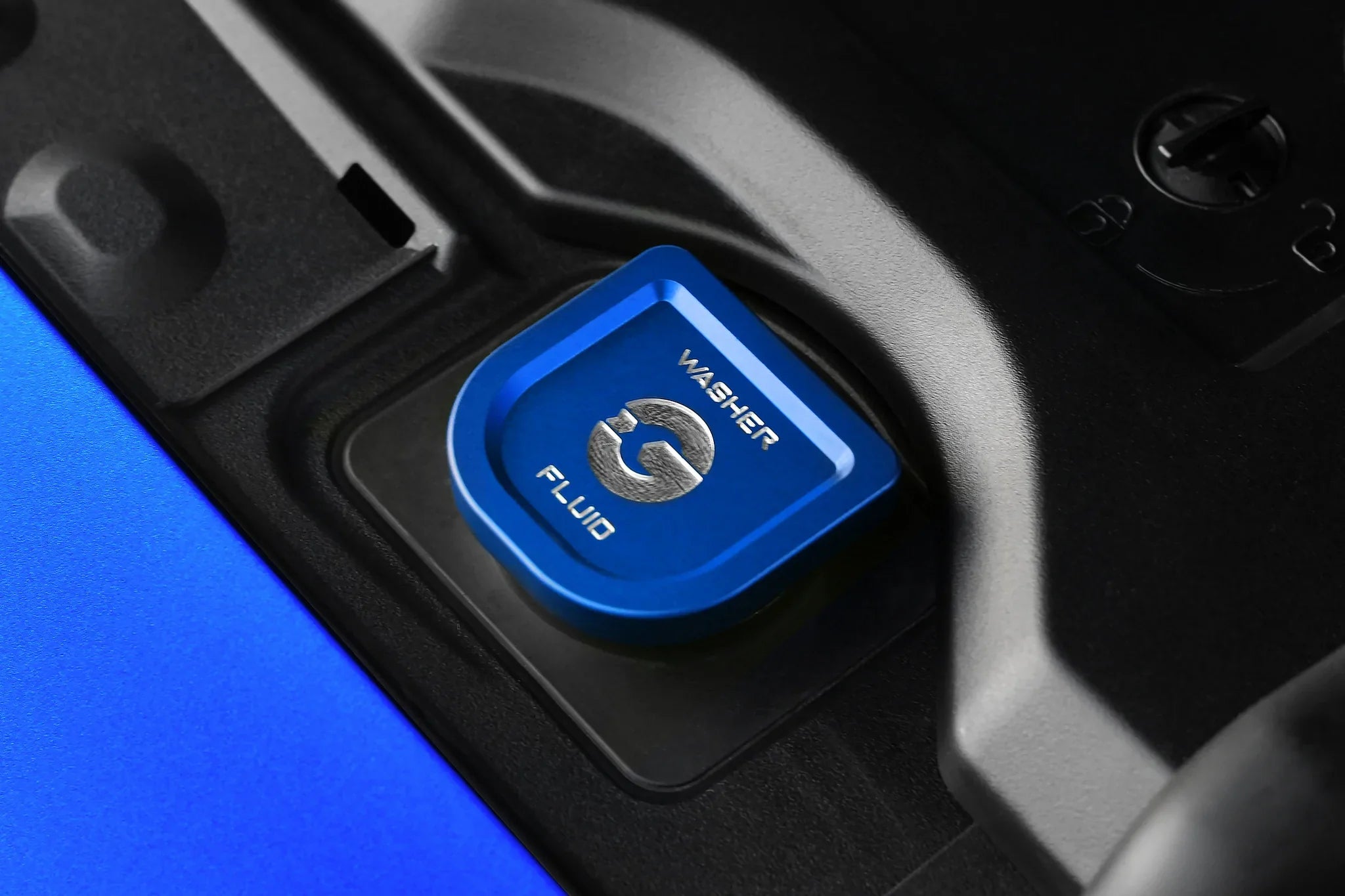 Goldenwrench Blackline Performance BMW M Car G-Chassis Washer Fluid Cap - Motorsport Blue