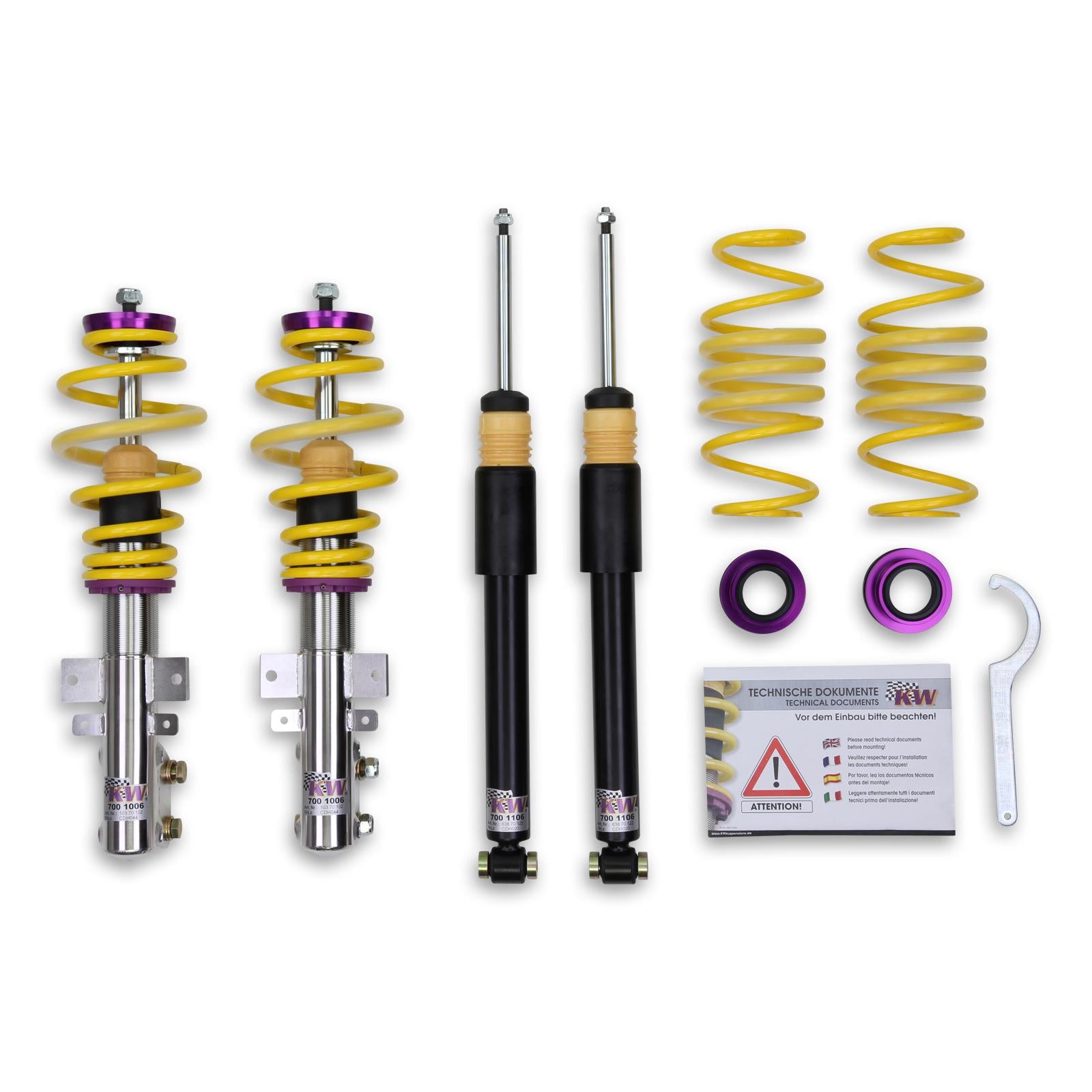 KW Coilover suspension V1 inox PEUGEOT RCZ 03/2010-12/2015
