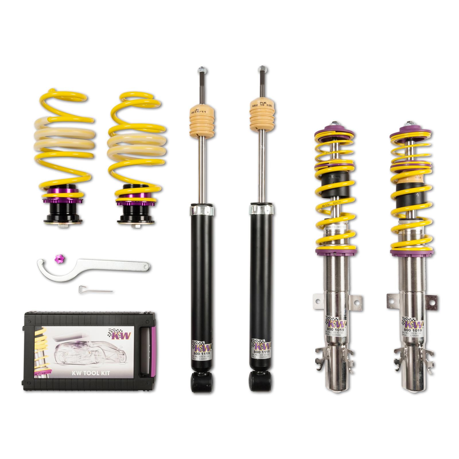 KW Coilover suspension V1 inox VW UP (121, 122, BL1, BL2, BL3, 123) 08/2011- (1028000C)