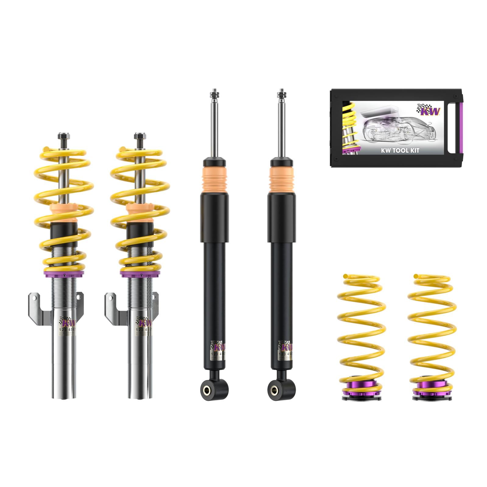 KW Coilover suspension V1 inox (incl. deactivation for electronic dampers) VW Polo (AW1, BZ1) 06/2017-