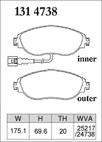 Dixcel Type ES Brake Pads - VW Golf GTI Mk7, Mk8/Golf R Mk7/Audi S3 8V (Front)