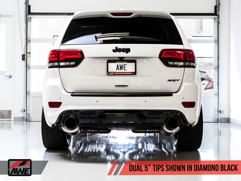 AWE Track Edition Exhaust for Jeep Grand Cherokee SRT - Diamond Black Tips