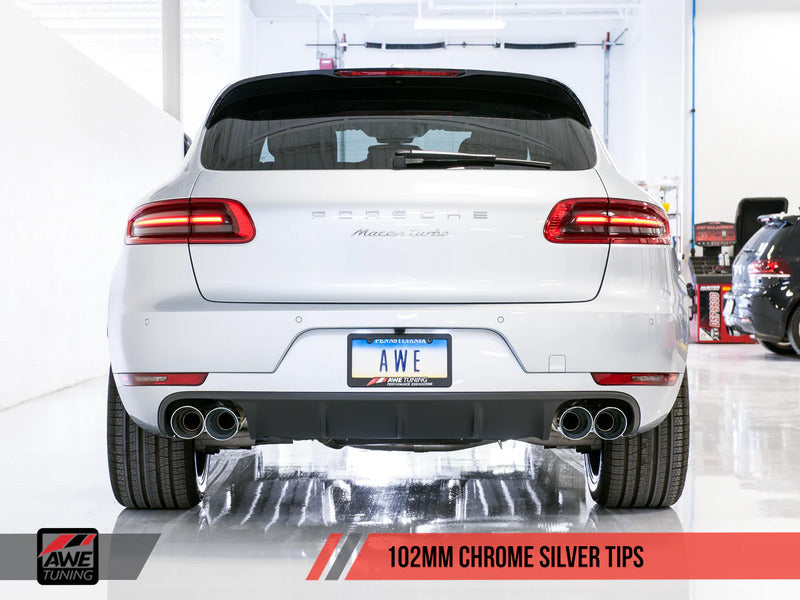 AWE Track Edition Exhaust System for Porsche Macan S / GTS / Turbo - Diamond Black 102mm Tips