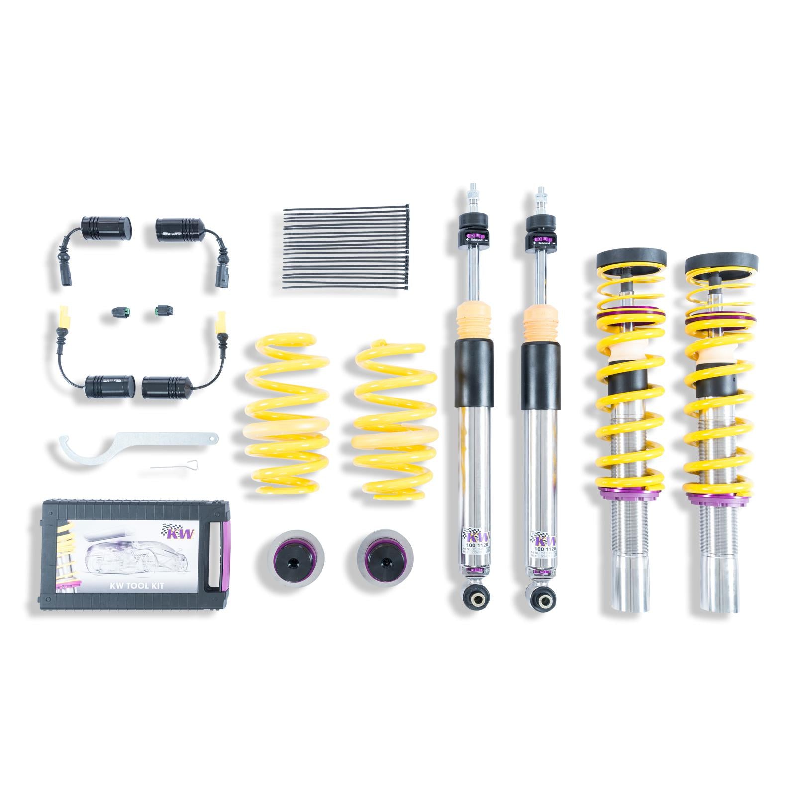 KW Coilover suspension V3 inox (incl. deactivation for electronic dampers) AUDI A4 (8W2, 8WC, B9) 05/2015- (352100AQ)