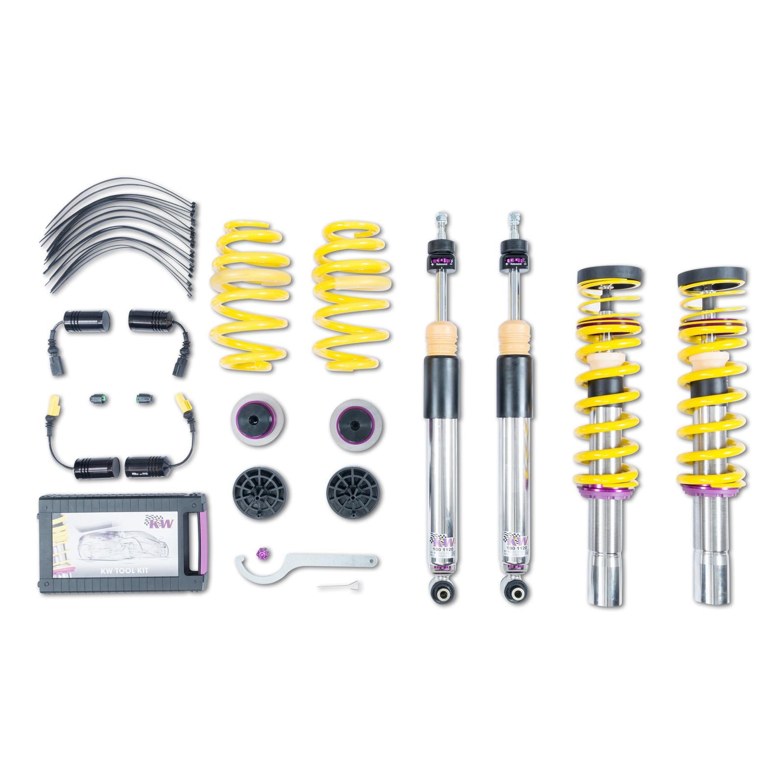 KW Coilover suspension V3 inox (incl. deactivation for electronic dampers) AUDI A4 (8W2, 8WC, B9) 05/2015- (352100BJ)
