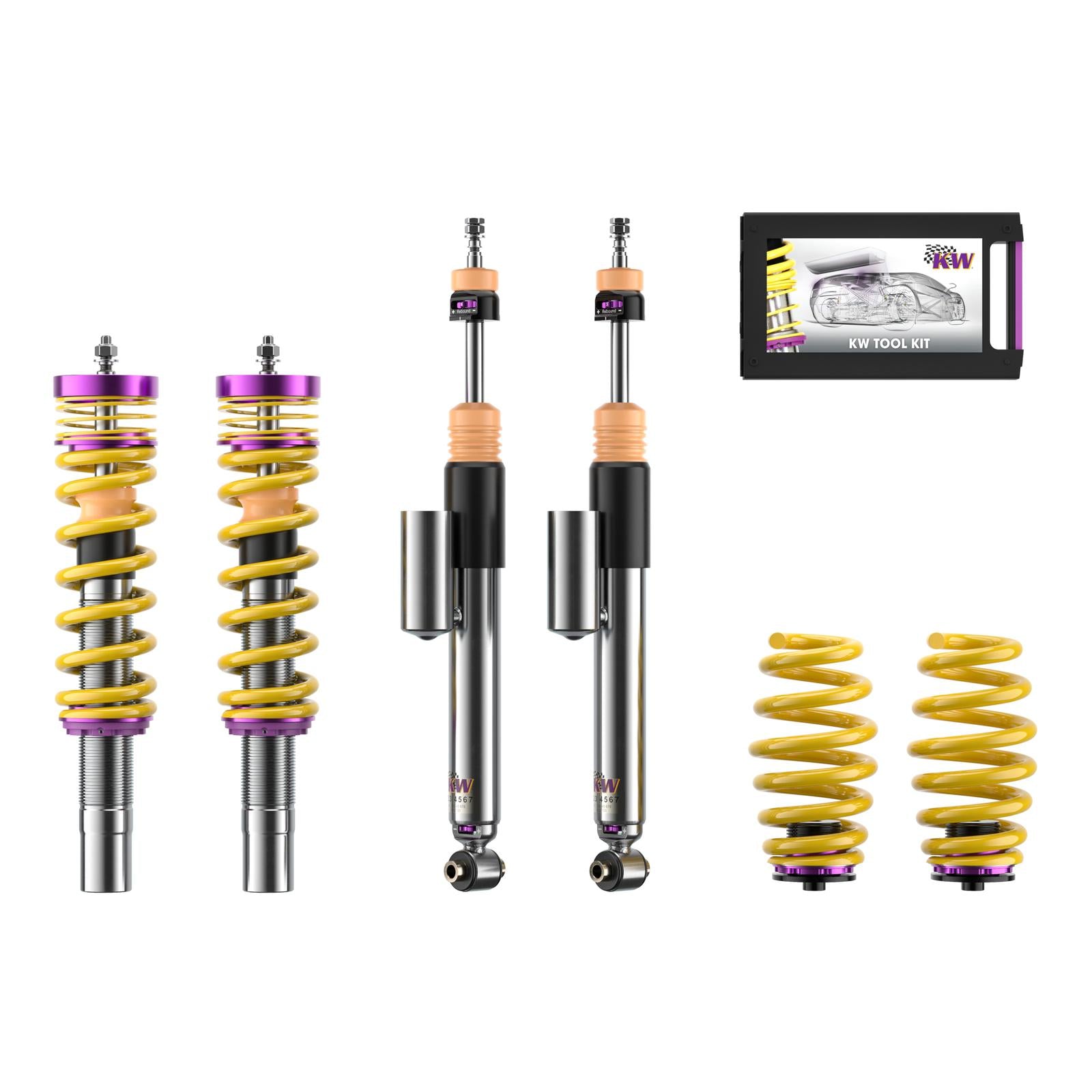 KW Coilover suspension V3 inox (incl. deactivation for electronic dampers) AUDI A4 Avant (8W5, 8WD, B9) 08/2015- (352100CH)