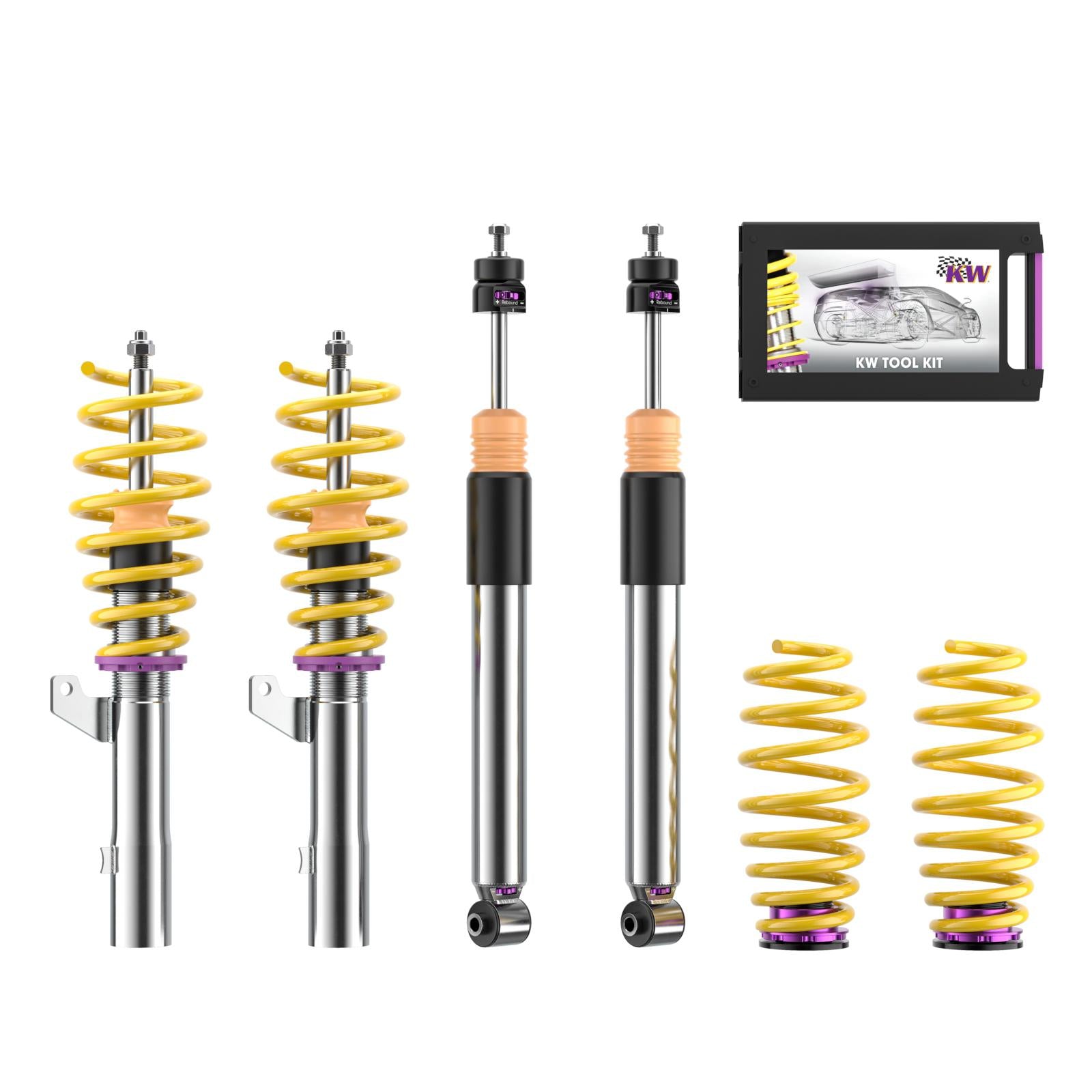 KW Coilover suspension V3 inox (incl. deactivation for electronic dampers) VW GOLF VIII (CD1) 07/2019- (352800CV)