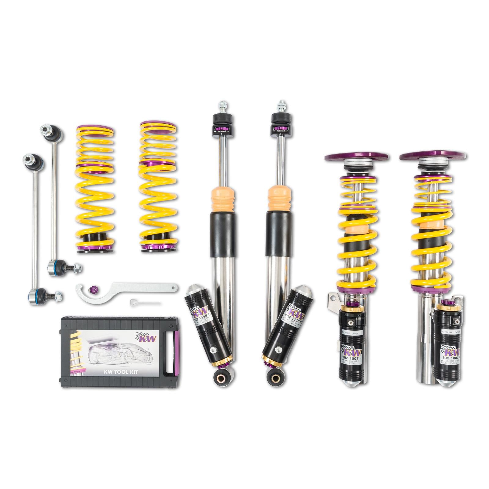 KW Coilover suspension V4 Clubsport incl. fa top mounts AUDI A3 (8V1, 8VK) 04/2012- (3978020N)