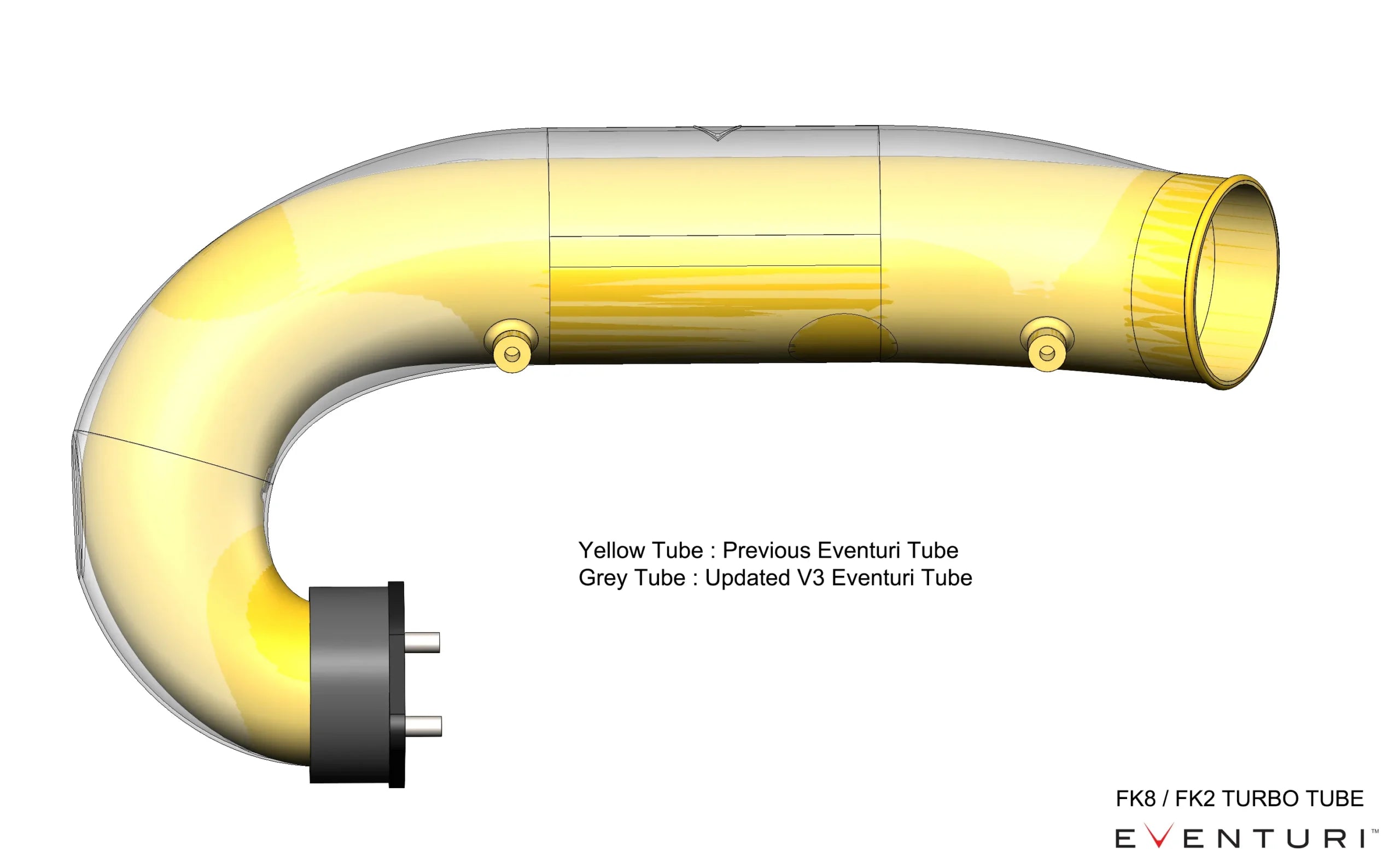 Eventuri Civic FK2 V3 Oversized Carbon Turbo Tube