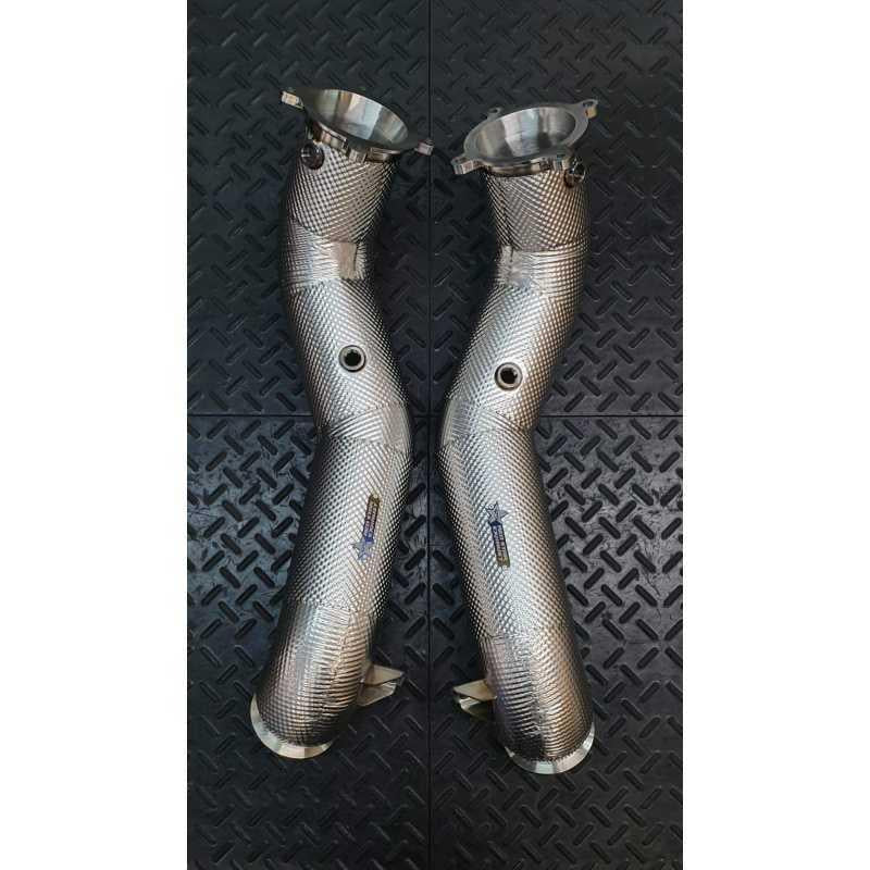 Redstar Stainless Steel (Heat Shielded) Competition (Catless) Downpipes for Mclaren 720S / 765LT