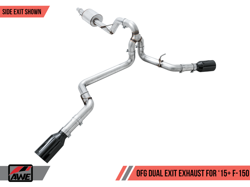 AWE 2015+ Ford F-150 0FG Single Exit Performance Exhaust System w/4.5in