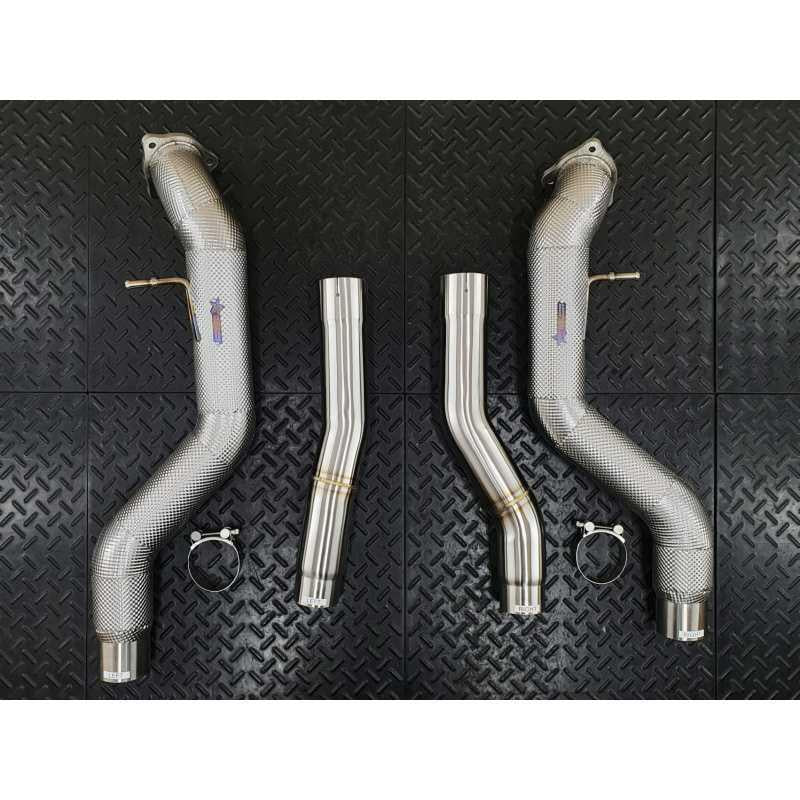 Redstar Stainless Steel (Heat Shielded) Secondary Downpipes for Bentley Bentayga W12