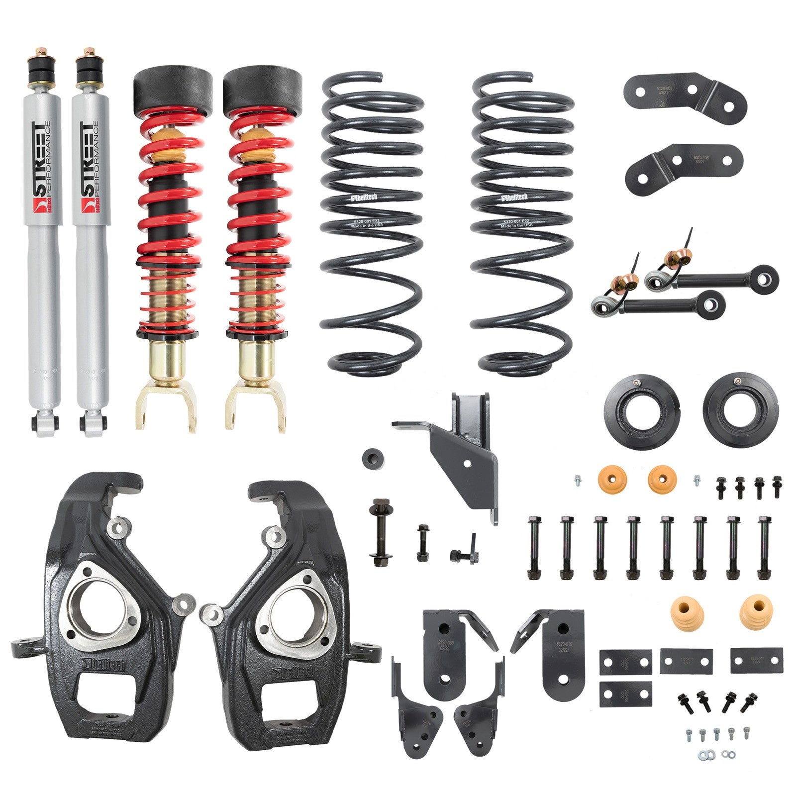 BELLTECH 1062SPC PERFORMANCE COILOVER KIT W/ HEIGHT ADJUSTABLE FRONT COILOVERS