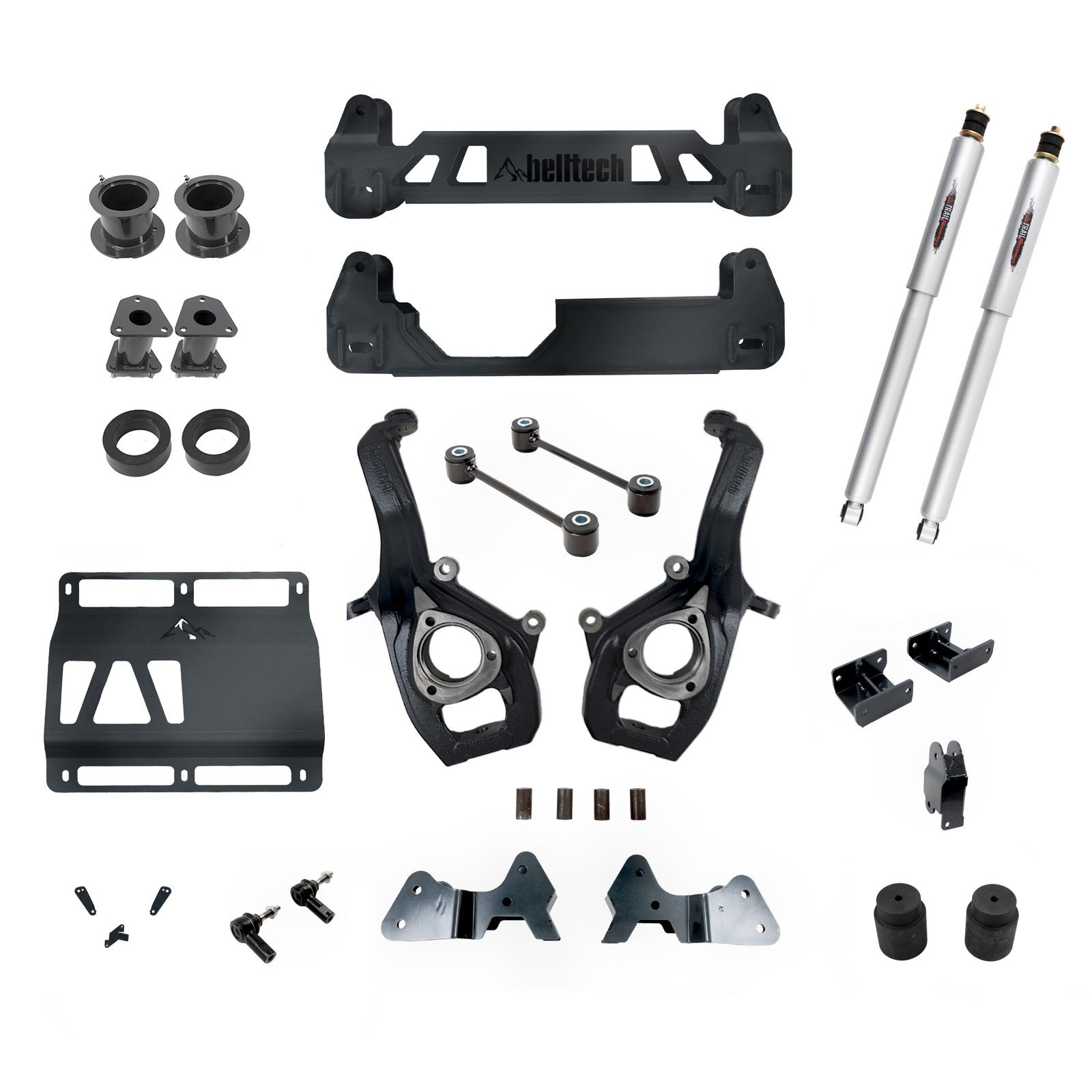BELLTECH 153713BK 7 INCH LIFT KIT | FRONT SPACERS AND REAR TRAIL PERFORMANCE SHOCKS