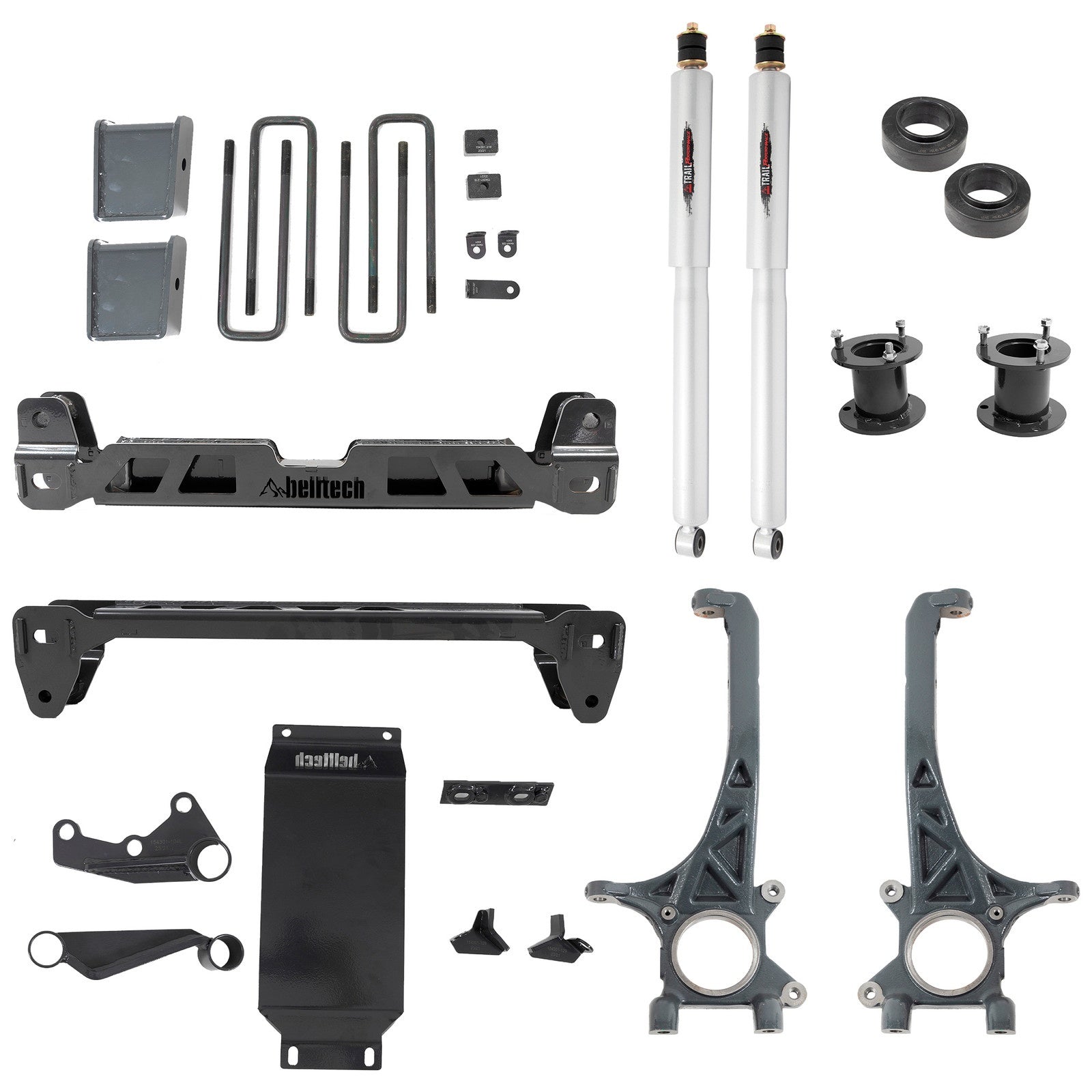BELLTECH 154301BK6 6 INCH LIFT KIT | FRONT SPACERS AND REAR TRAIL PERFORMANCE SHOCKS
