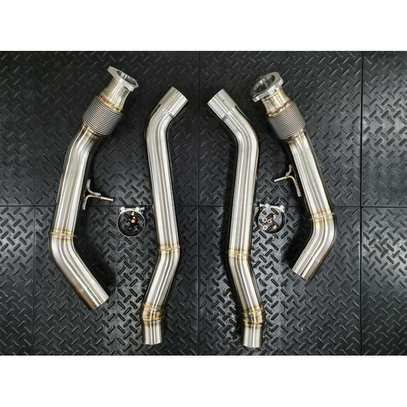 Redstar Stainless Steel Front Resonator Delete for Audi C8 A6 A7 S6 S7