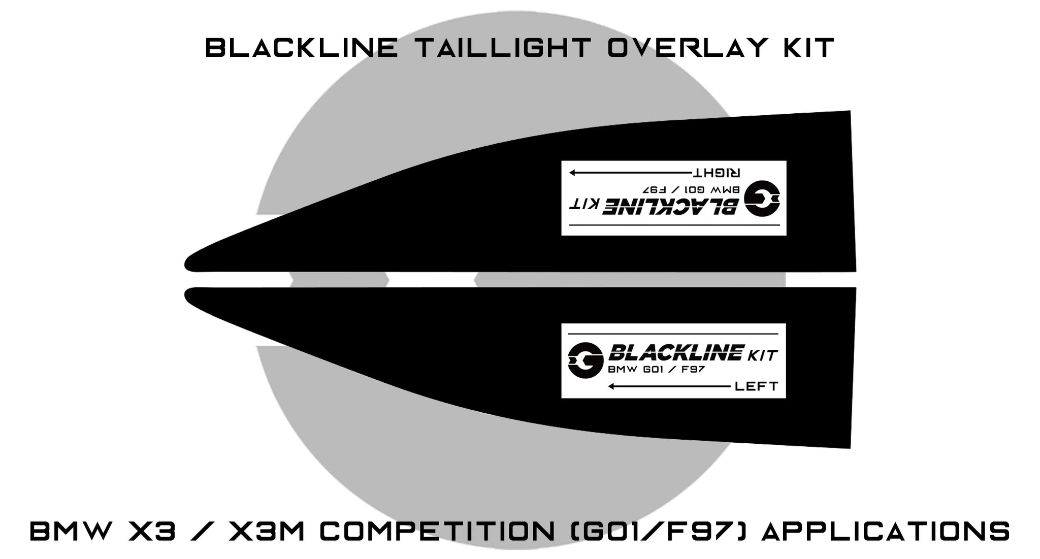 Goldenwrench Supply BMW X3 Series 2018+ (G01/F97) BLACKLINE Taillight Overlay Kit