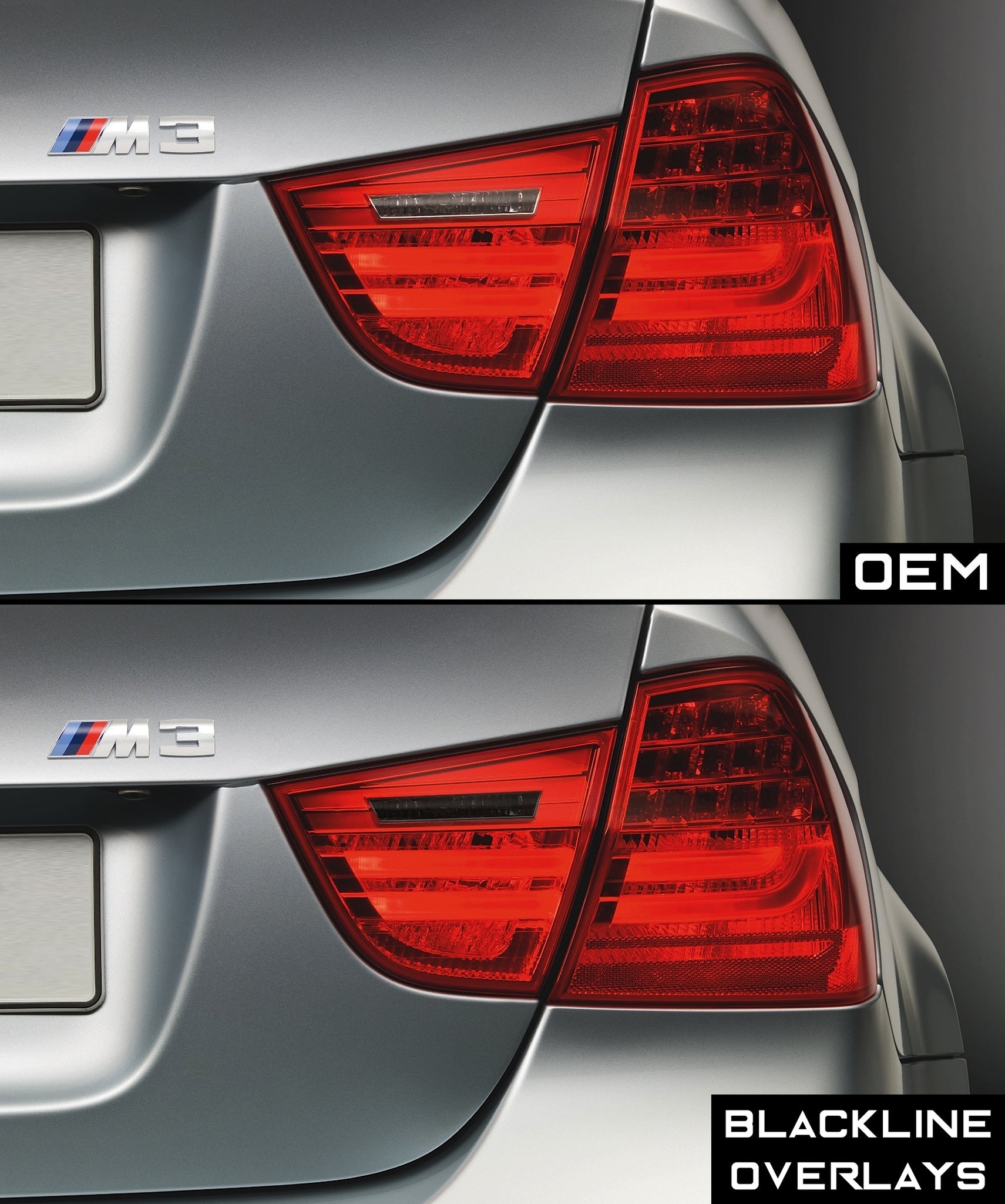 Goldenwrench Supply BMW 3 Series M3 2009-2011 (E90/E91 LCI) BLACKLINE Taillight Overlay Kit