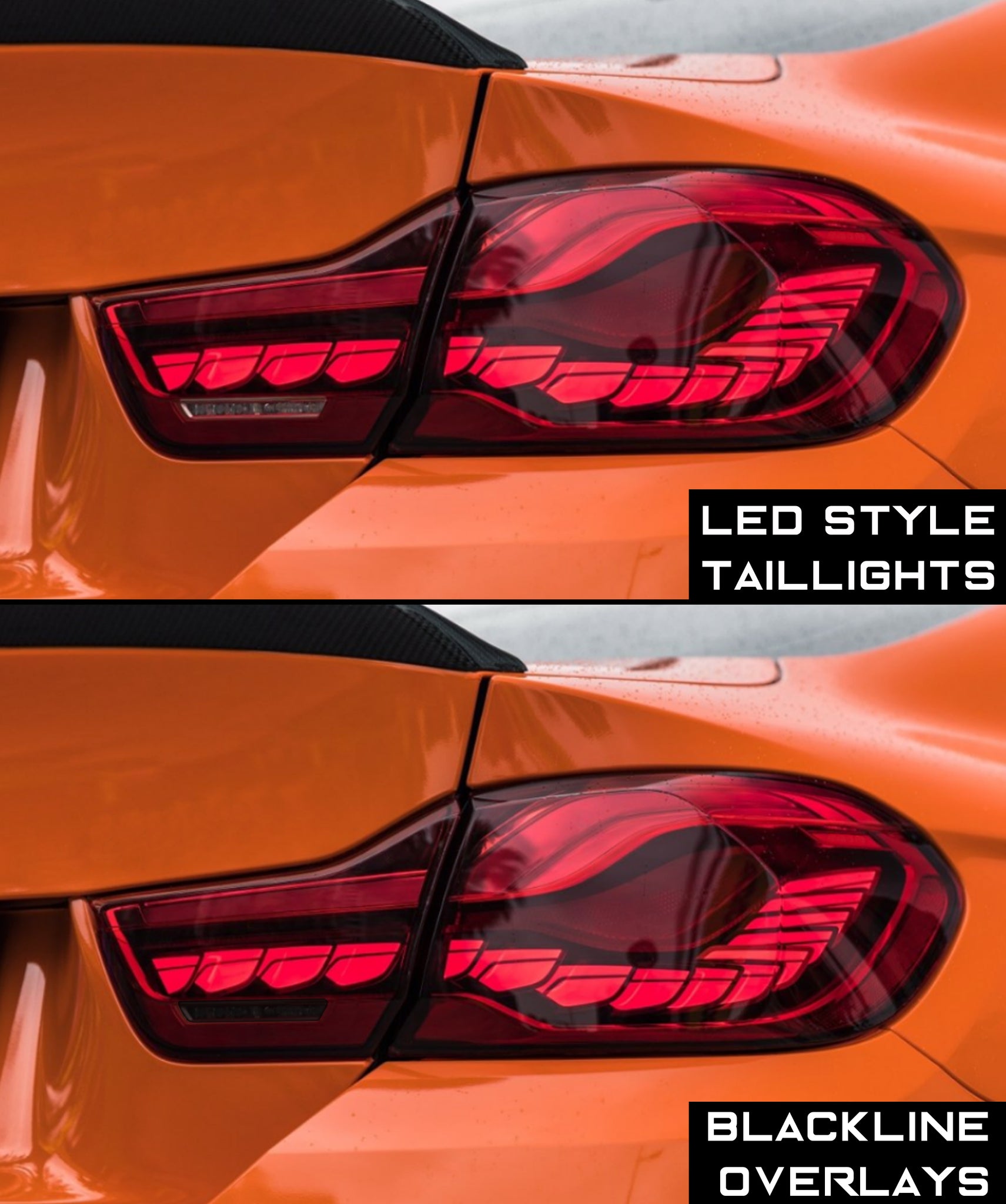 Goldenwrench Supply BMW 4 Series (F32/F82 OLED LED Styled Taillights) BLACKLINE Taillight Overlay Kit