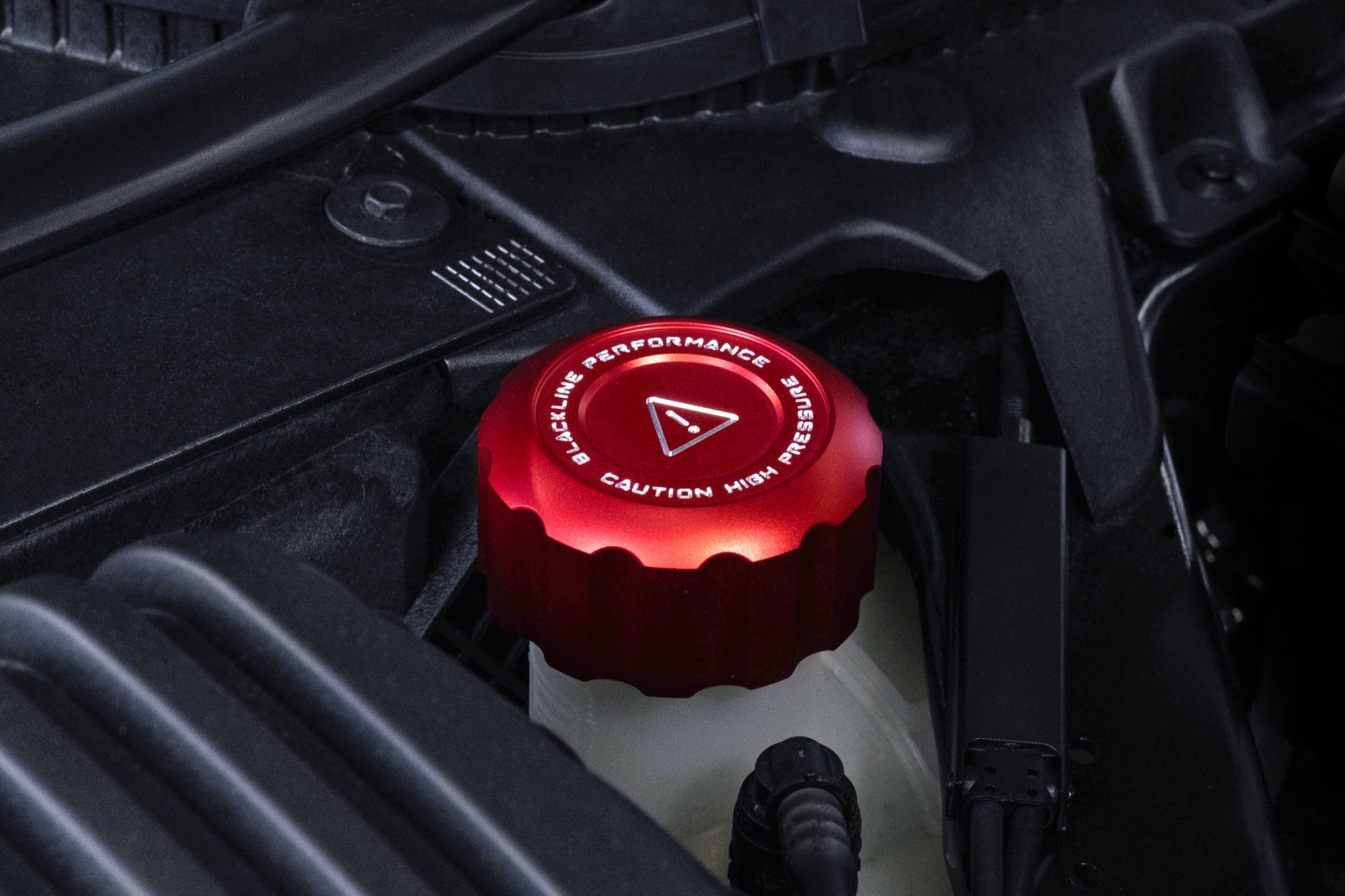 Goldenwrench Supply MINI 2020+ JCW / GP3 (F5X) BLACKLINE Performance Engine Cap Set (Oil Cap / Coolant Cap) - (Red)