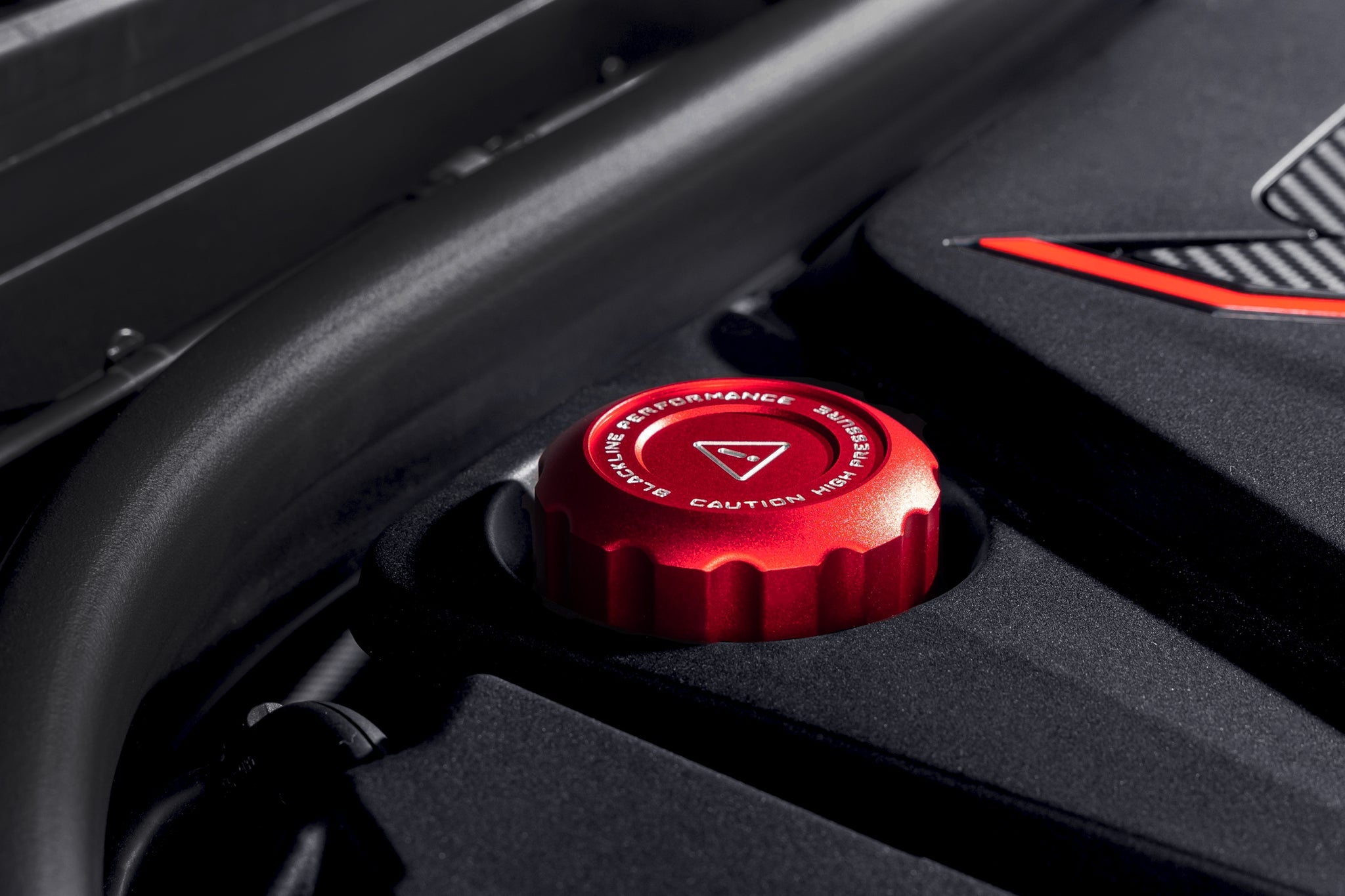 Goldenwrench Supply BMW 2017+ S63/S68 Engine BLACKLINE Performance Edition RED Engine Cap Set (Oil Cap / Coolant Caps)