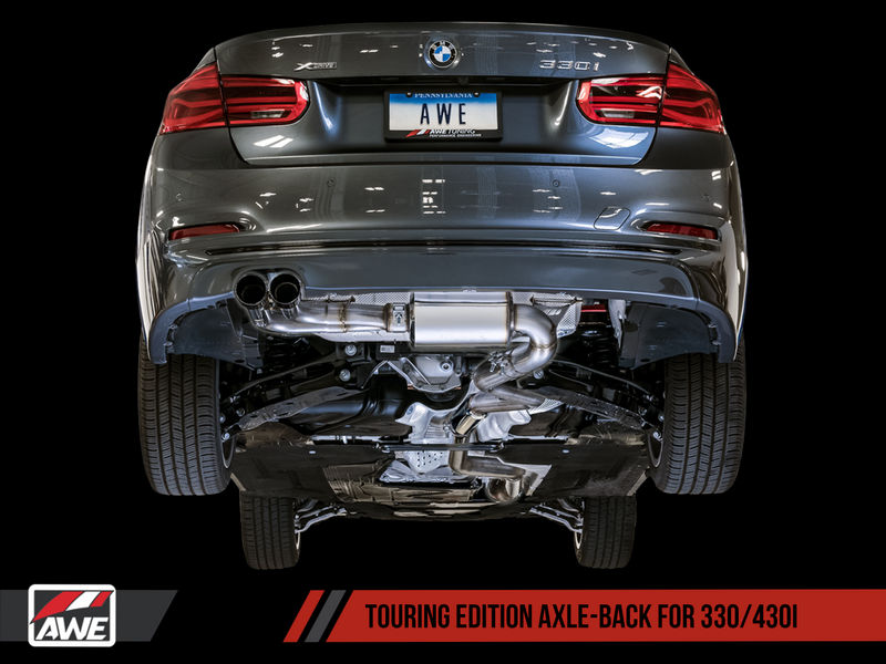 AWE Touring Edition Axle-back Exhaust For BMW F3X 28i / 30i, Single Side - Chrome Silver Tips (80mm)