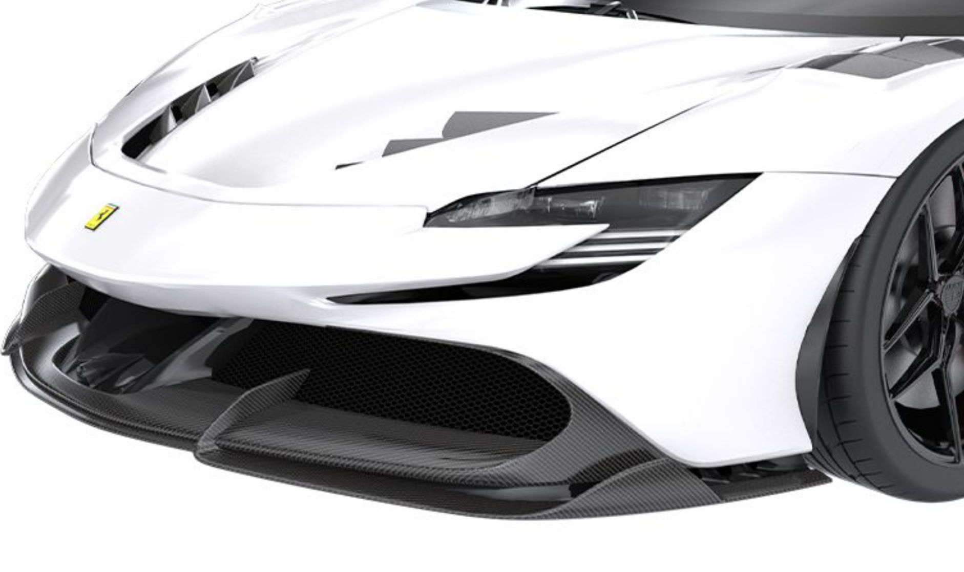 1016 Industries Ferrari SF90 Upper Front Lip (Twill Carbon)