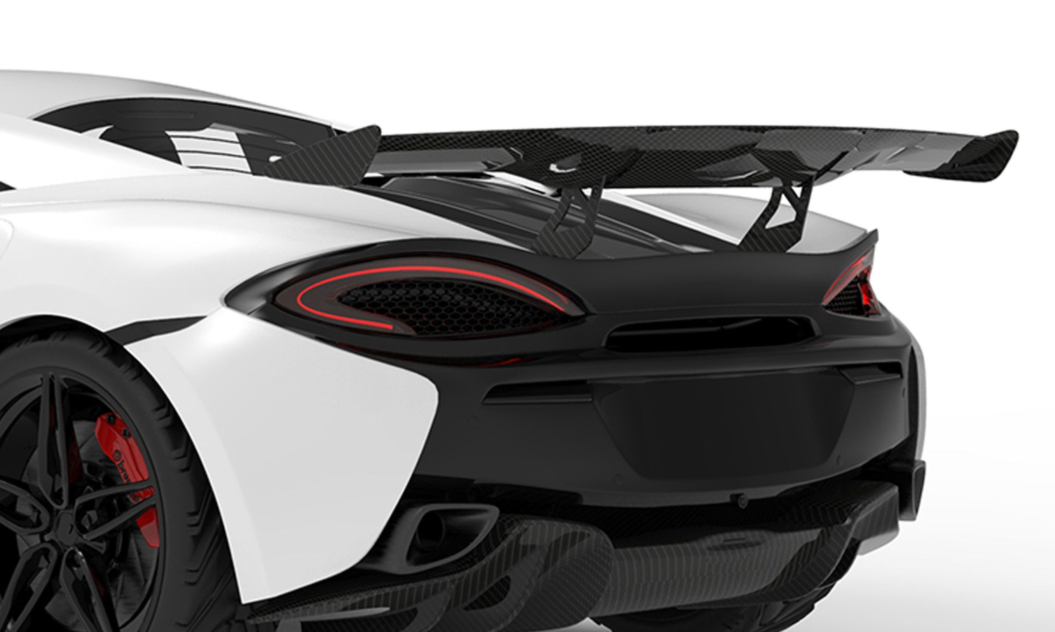 1016 Industries McLaren 570S Rear Race Wing with tips 570GT (Twill Carbon)