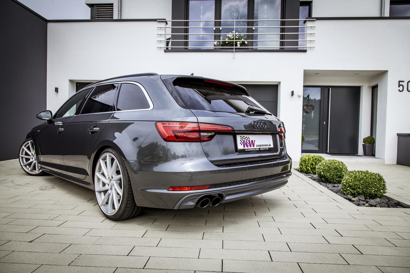KW Coilover suspension V1 inox AUDI A4 (8W2, 8WC, B9) 05/2015- (102100BL)