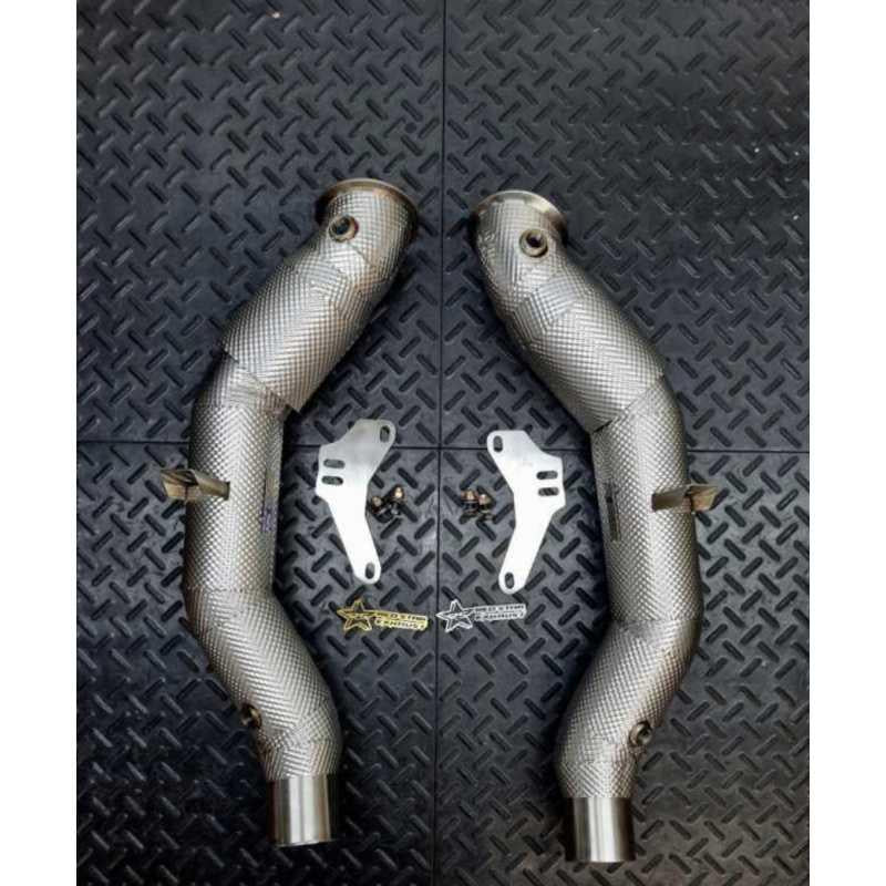 Redstar Inconel (Heat Shielded) Competition (Catless) Downpipes for Ferrari 488