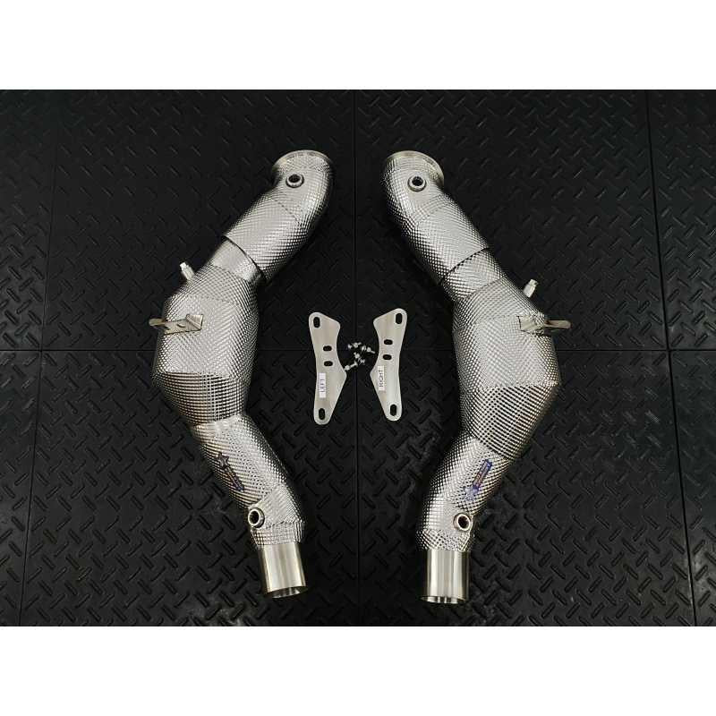 Redstar Inconel (Heat Shielded) Competition (Catless) Downpipes for Ferrari 488