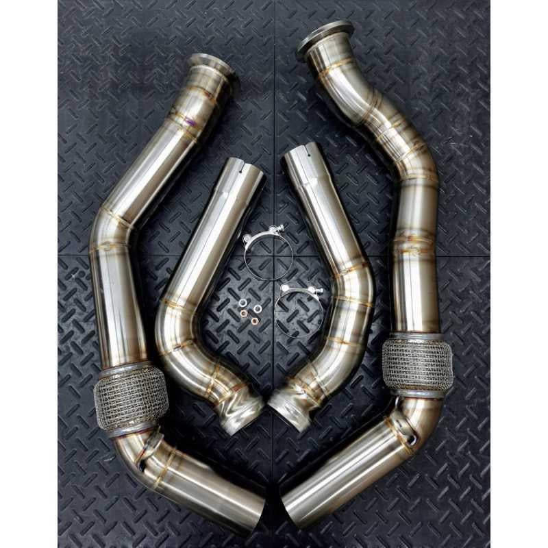Redstar Stainless Steel Secondary Downpipes - Bentley Continental GT/Flying Spur, Porsche Panamera 971/976 Turbo/S/GTS