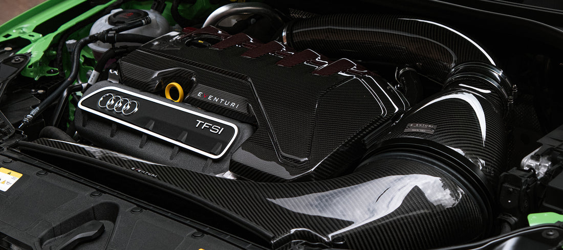 RS3 engine bay, carbon intake