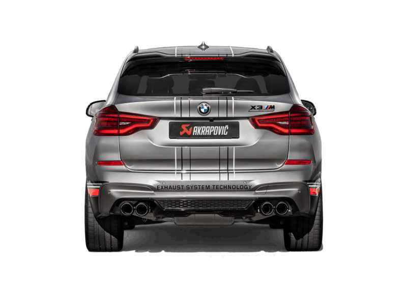 Akrapovic Evolution Line (Titanium) BMW X3M F97 with Carbon Tail Pipes.