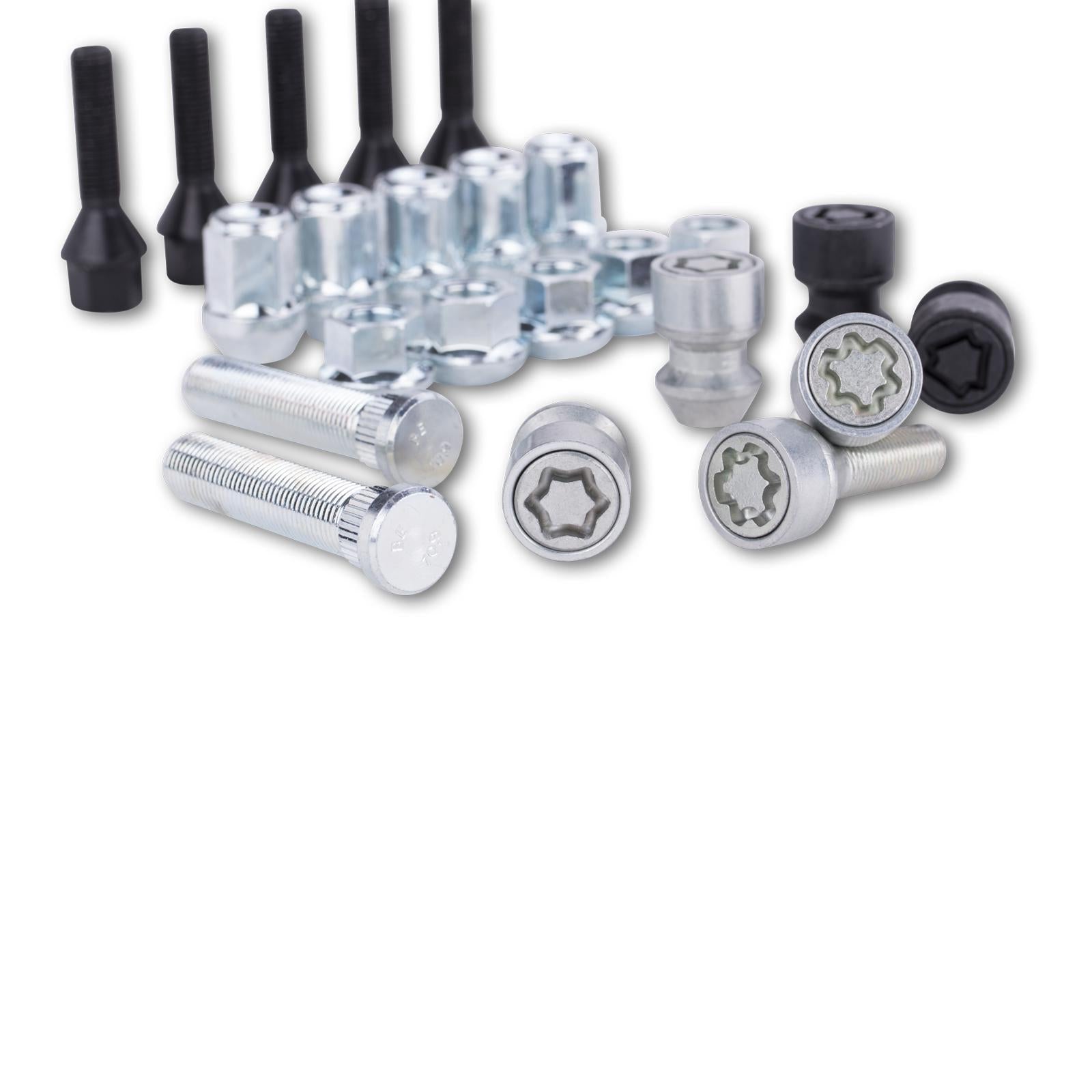 ST Wheel nut anti-theft-protection M14x2.0 taper closed WS 19 silver (2 nuts + key