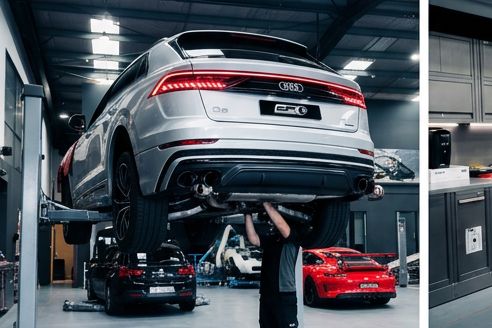 Audi on the hoist at City Performance Centre
