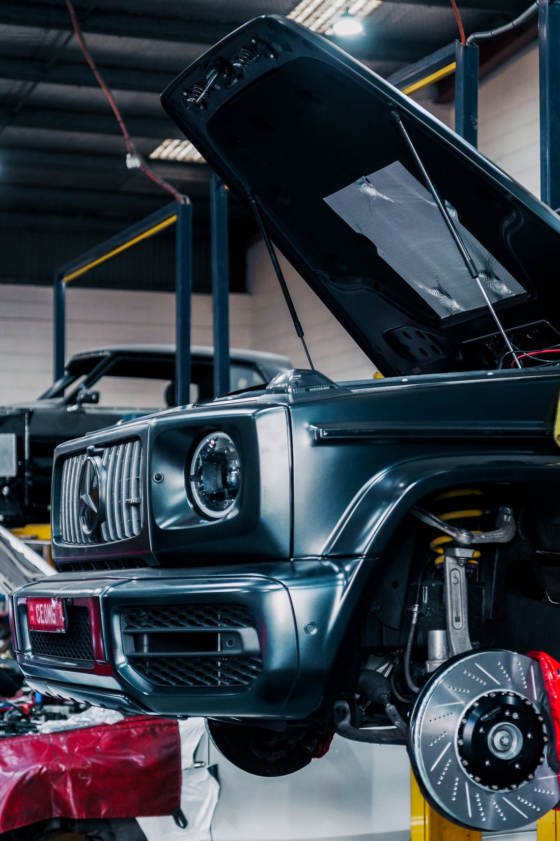 G-Class up on the hoist