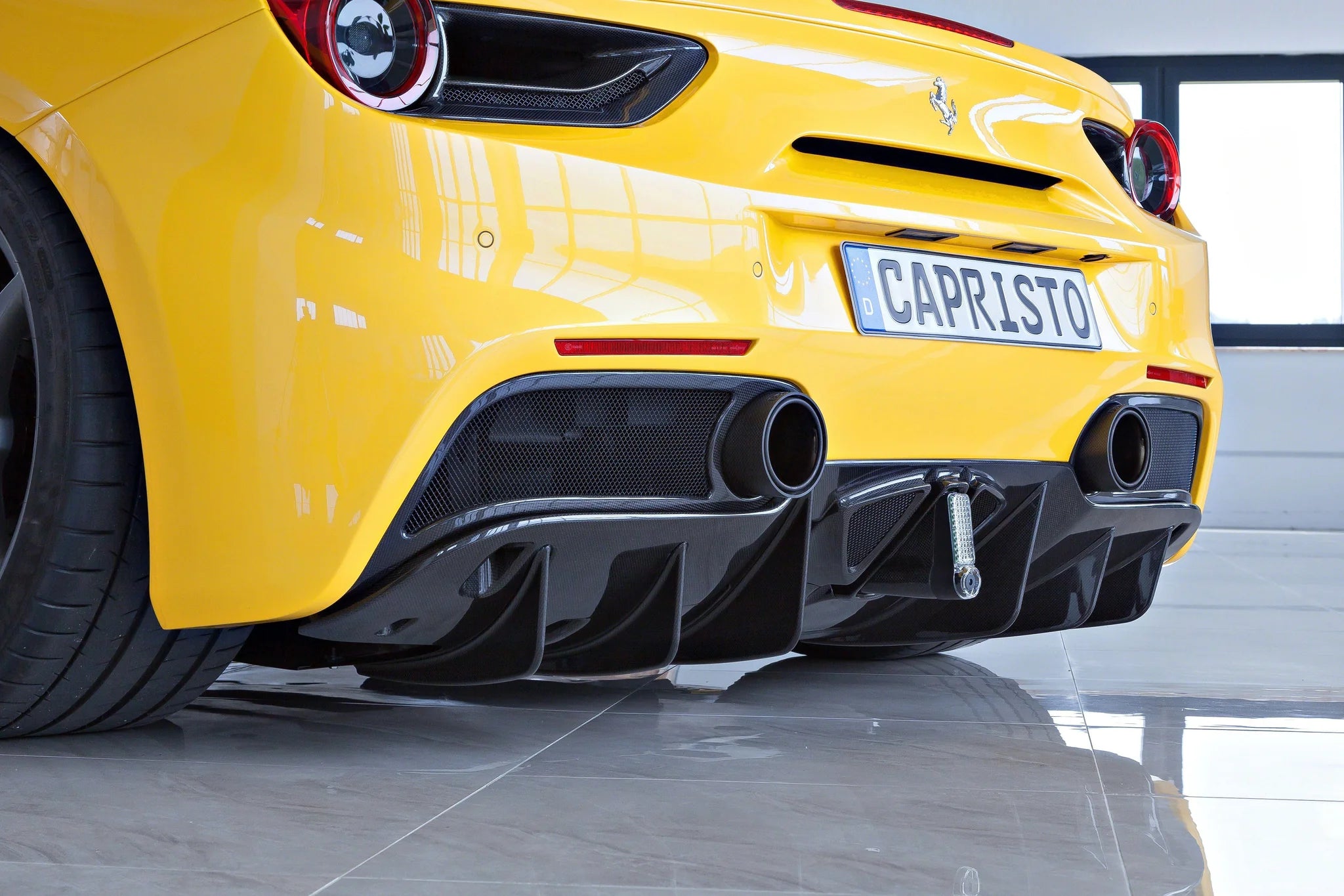 Capristo Carbon Fibre Rear Diffuser To Suit Ferrari 488 GTB & GTS - 03FE08710019LG