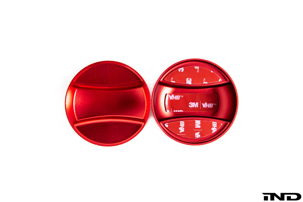 Goldenwrench Blackline Performance A90 Supra Edition RED Billet Fuel Cap Cover - V2