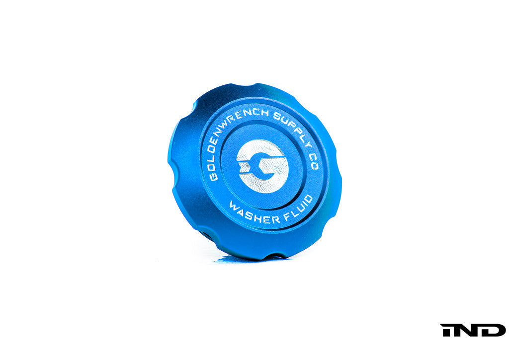 Goldenwrench Blackline Performance BMW M Car E9X / F95 / Mini Washer Fluid Cap - Motorsport Blue