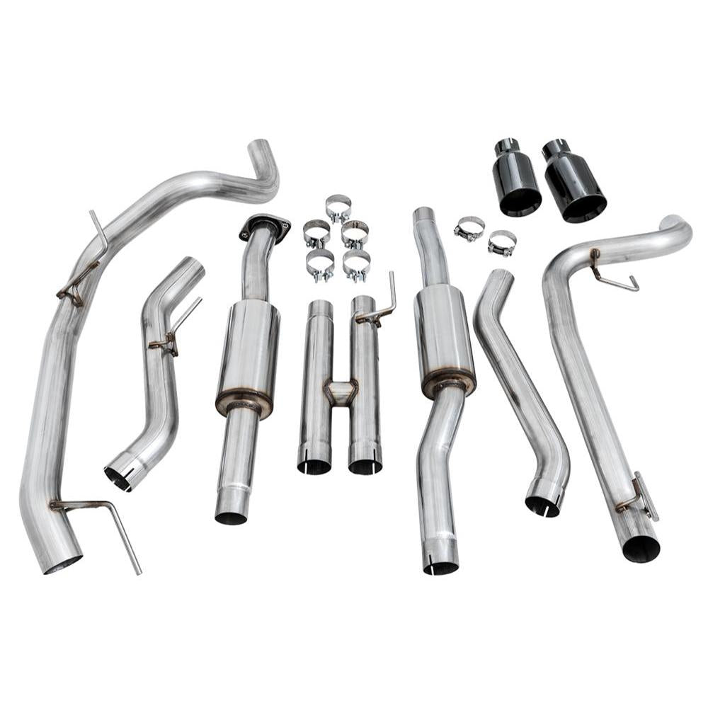 AWE 0FG Exhaust for Gen 2 Ford Raptor (Resonated Performance Cat-back) - Diamond Black 5" Tips